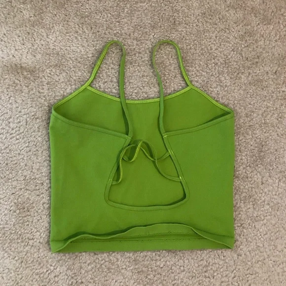 Free People Strappy Back Tighten Up Tank In Luminous Lime. NWOT! Sz M/L - Picture 7 of 8